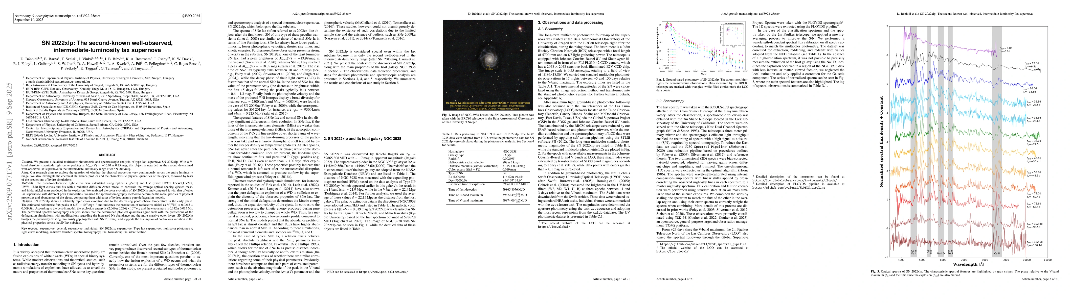 Thumbnail for SN 2022xlp: The second-known well-observed, intermediate-luminosity Iax
  supernova