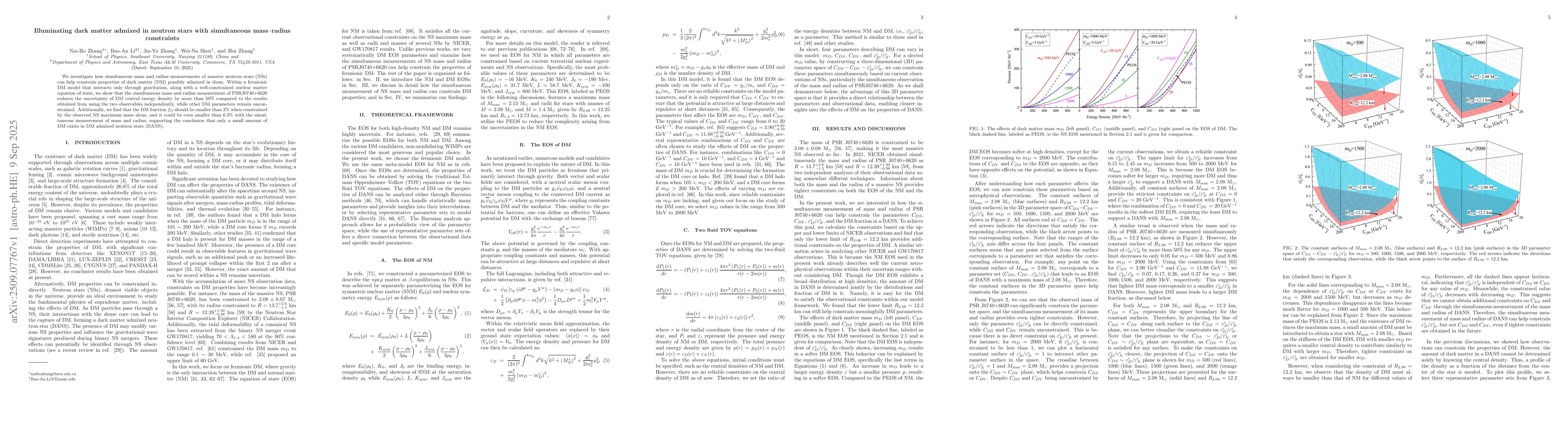 Thumbnail for Illuminating dark matter admixed in neutron stars with simultaneous
  mass-radius constraints