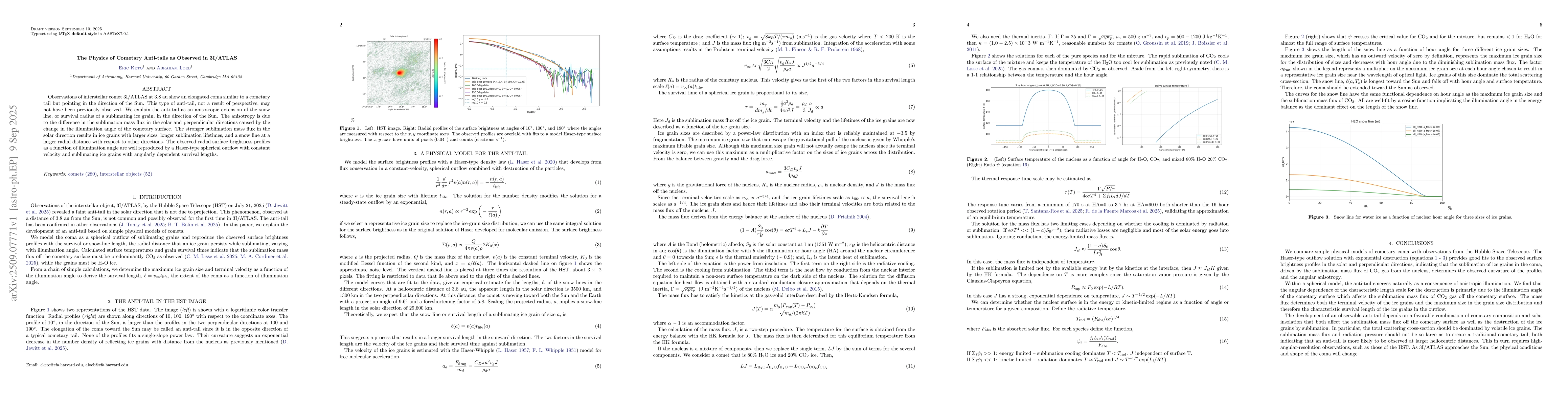 Thumbnail for The Physics of Cometary Anti-tails as Observed in 3I/ATLAS