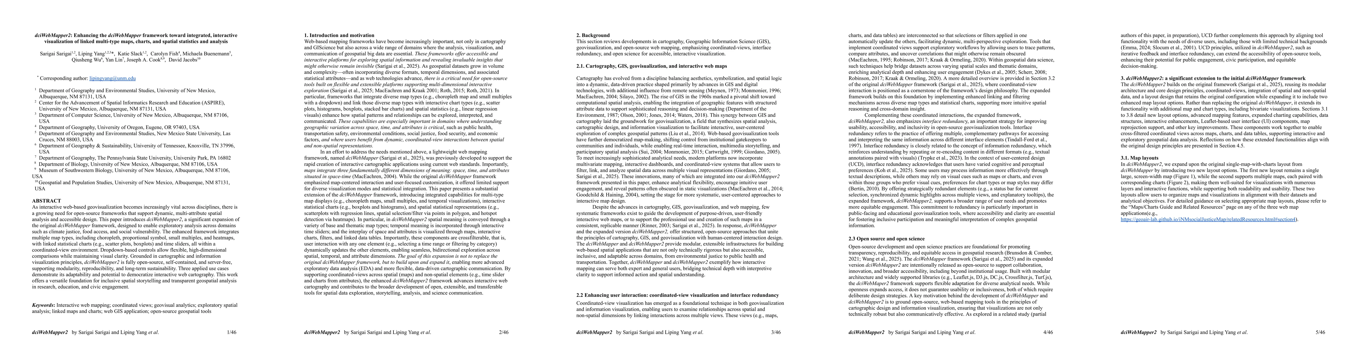 Thumbnail for dciWebMapper2: Enhancing the dciWebMapper framework toward integrated,
  interactive visualization of linked multi-type maps, charts, and spatial
  statistics and analysis
