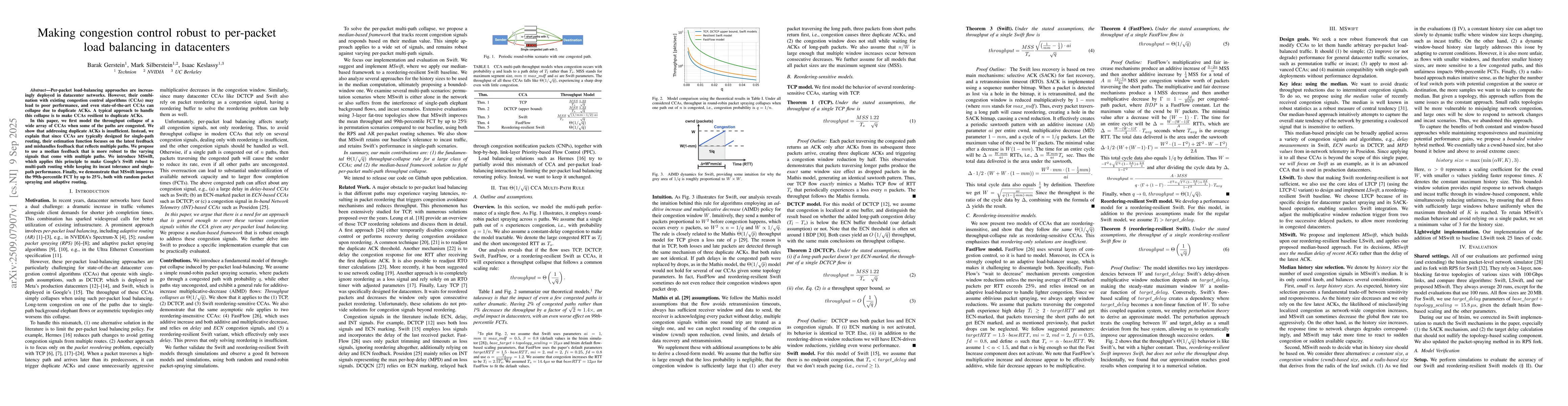 Thumbnail for Making congestion control robust to per-packet load balancing in
  datacenters