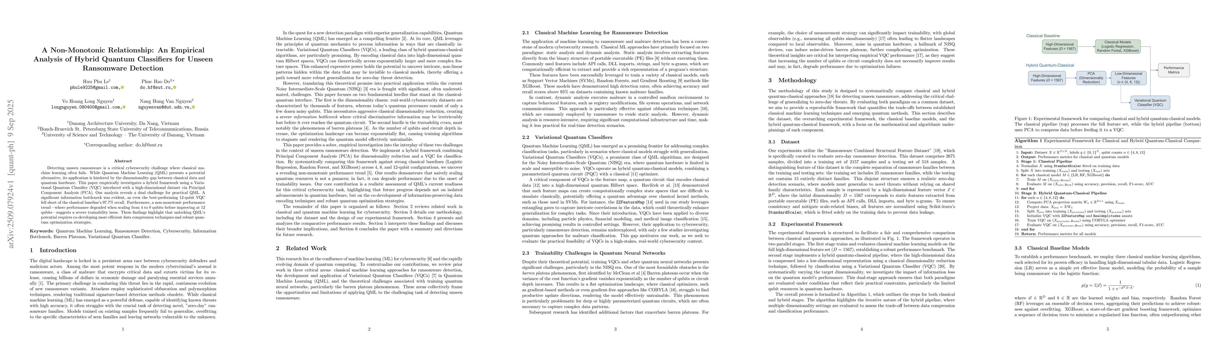 Thumbnail for A Non-Monotonic Relationship: An Empirical Analysis of Hybrid Quantum
  Classifiers for Unseen Ransomware Detection