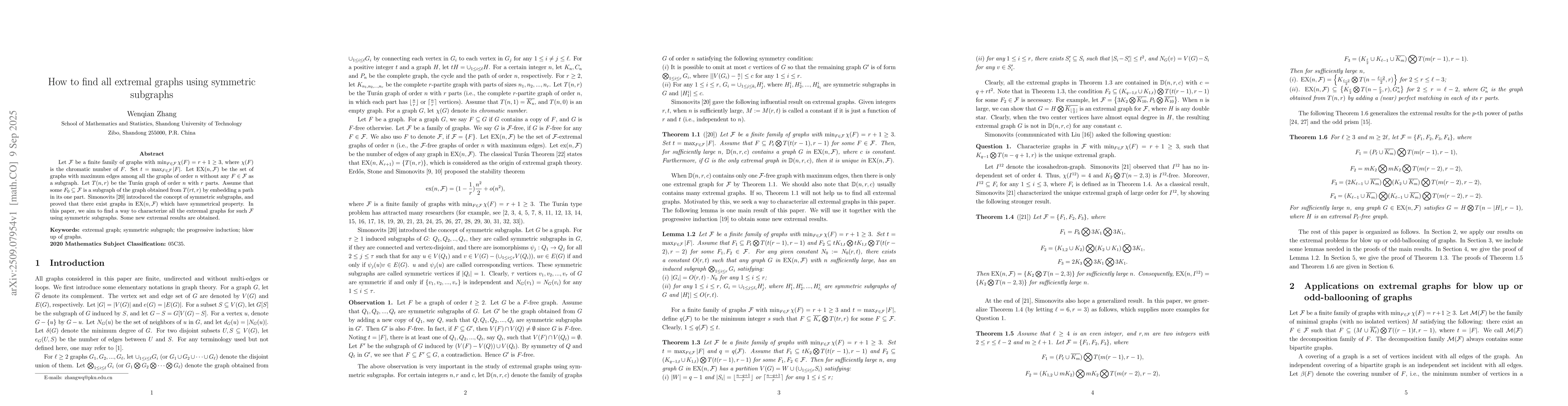 Thumbnail for How to find all extremal graphs using symmetric subgraphs