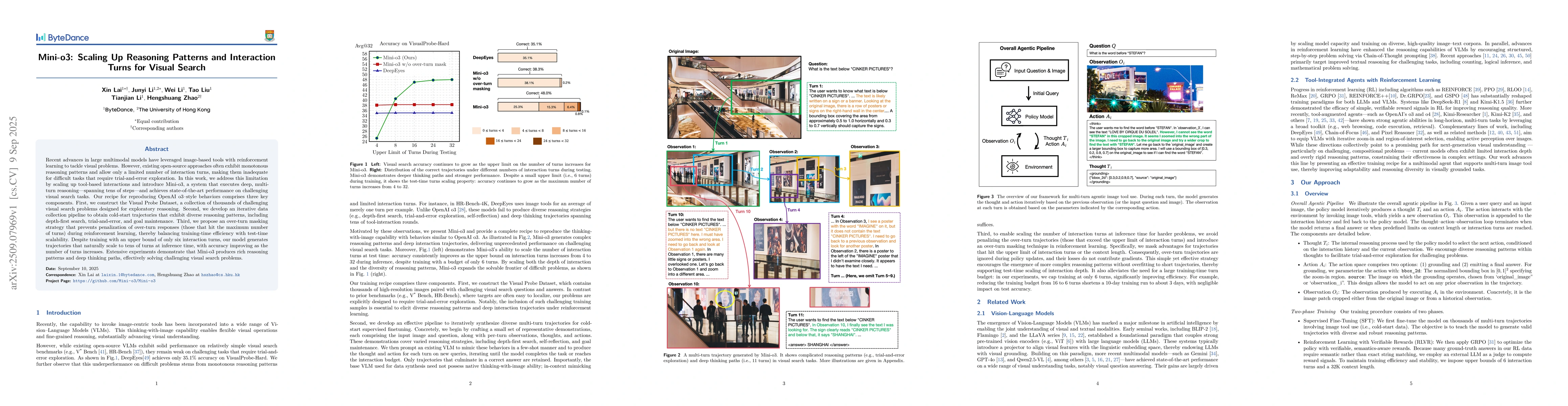 Thumbnail for Mini-o3: Scaling Up Reasoning Patterns and Interaction Turns for Visual
  Search