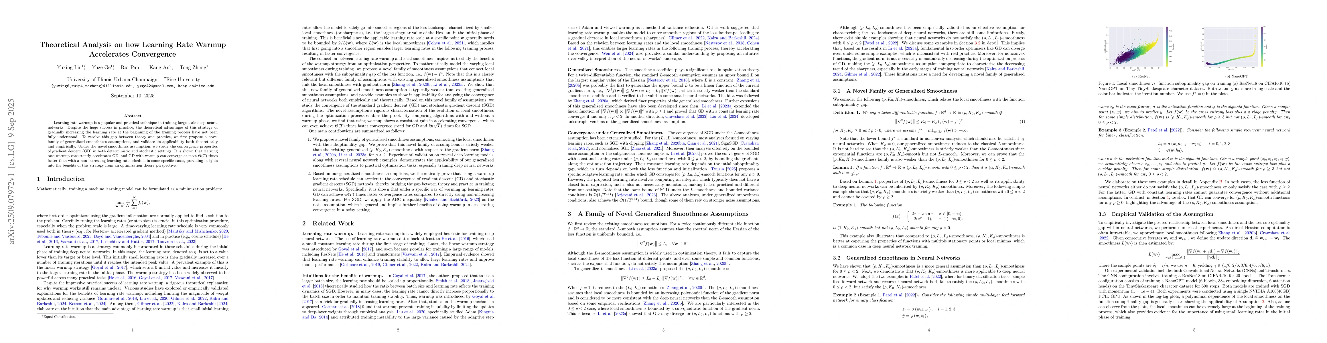 Thumbnail for Theoretical Analysis on how Learning Rate Warmup Accelerates Convergence