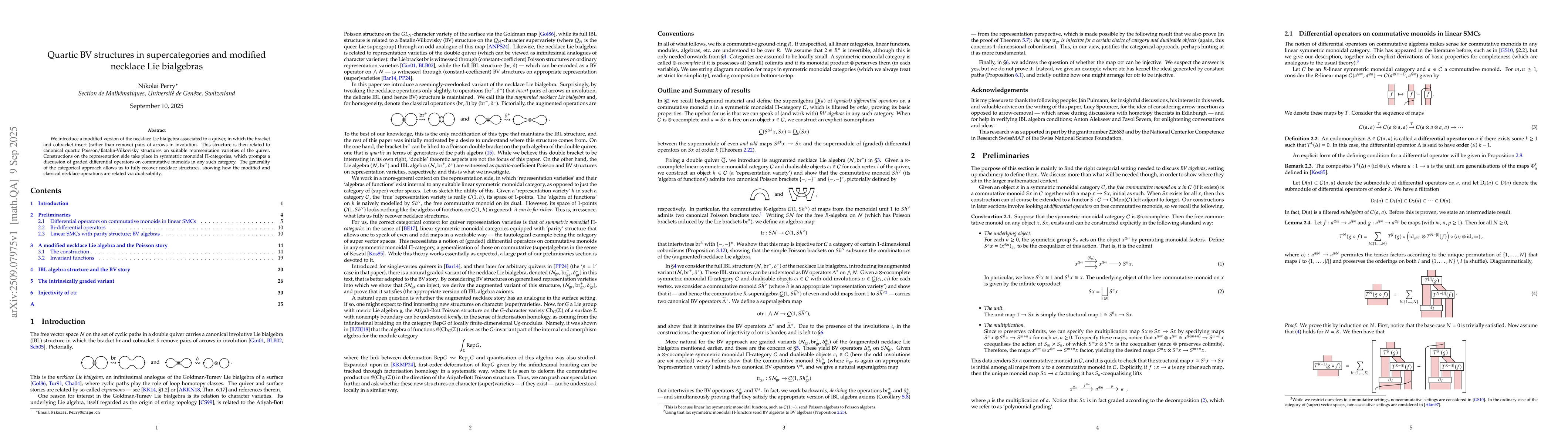Thumbnail for Quartic BV structures in supercategories and modified necklace Lie
  bialgebras
