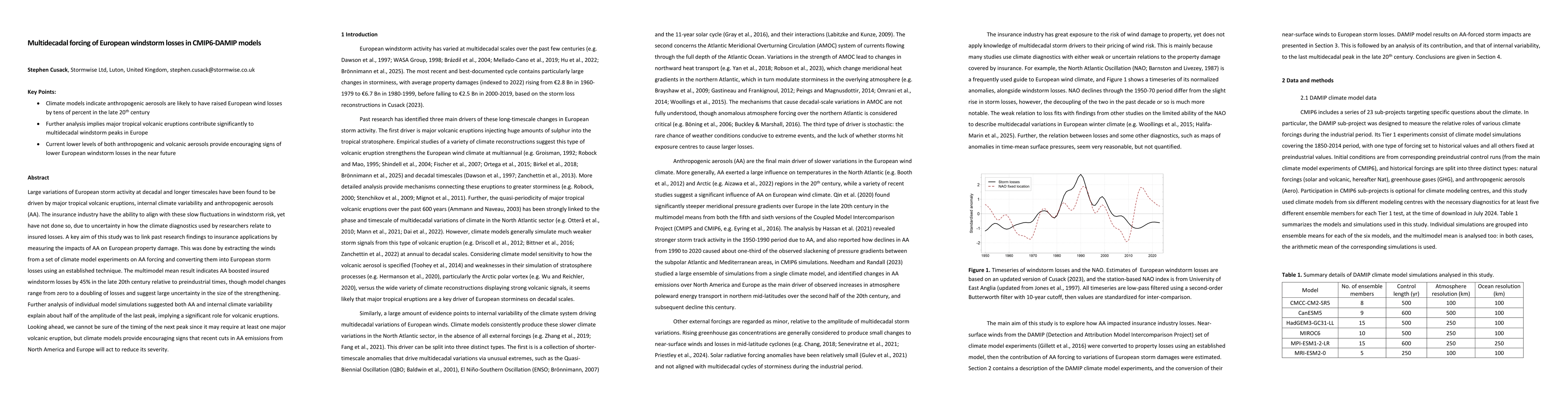 Thumbnail for Multidecadal forcing of European windstorm losses in CMIP6-DAMIP models
