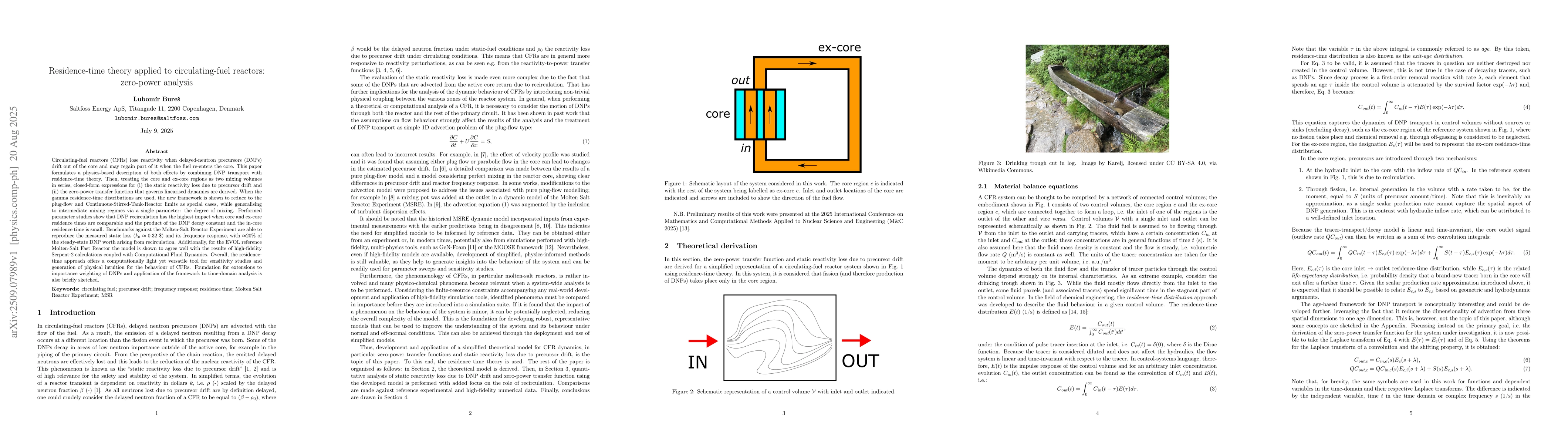 Thumbnail for Residence-time theory applied to circulating-fuel reactors: zero-power
  analysis