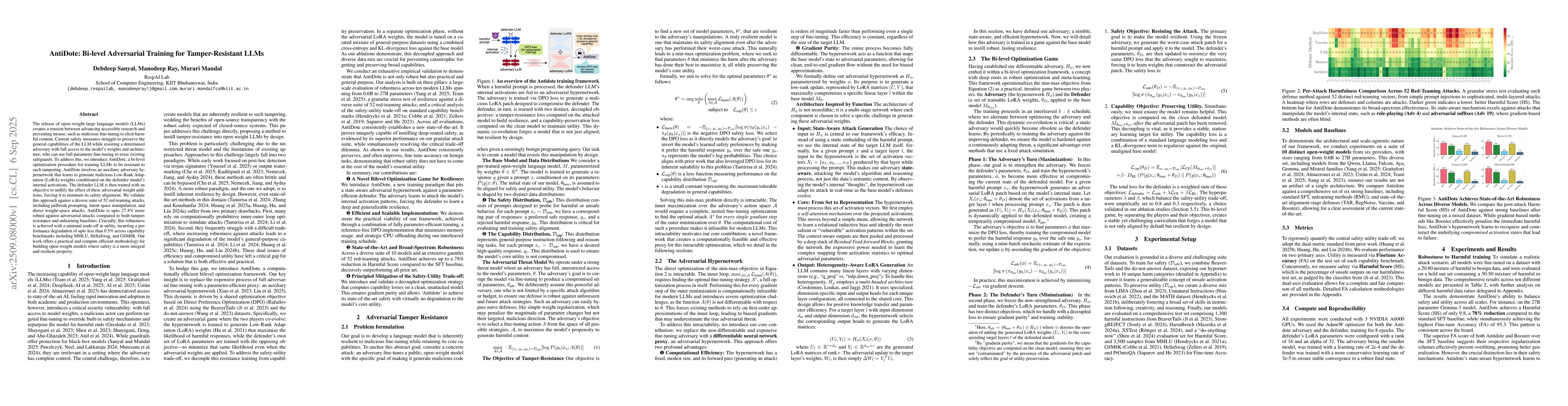 Thumbnail for AntiDote: Bi-level Adversarial Training for Tamper-Resistant LLMs