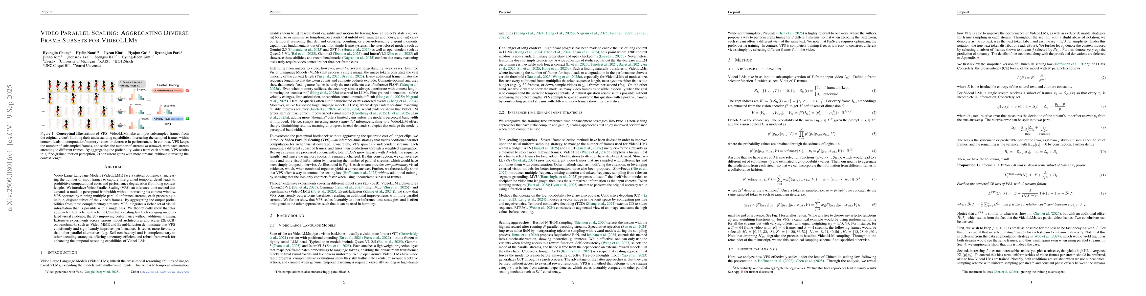 Thumbnail for Video Parallel Scaling: Aggregating Diverse Frame Subsets for VideoLLMs