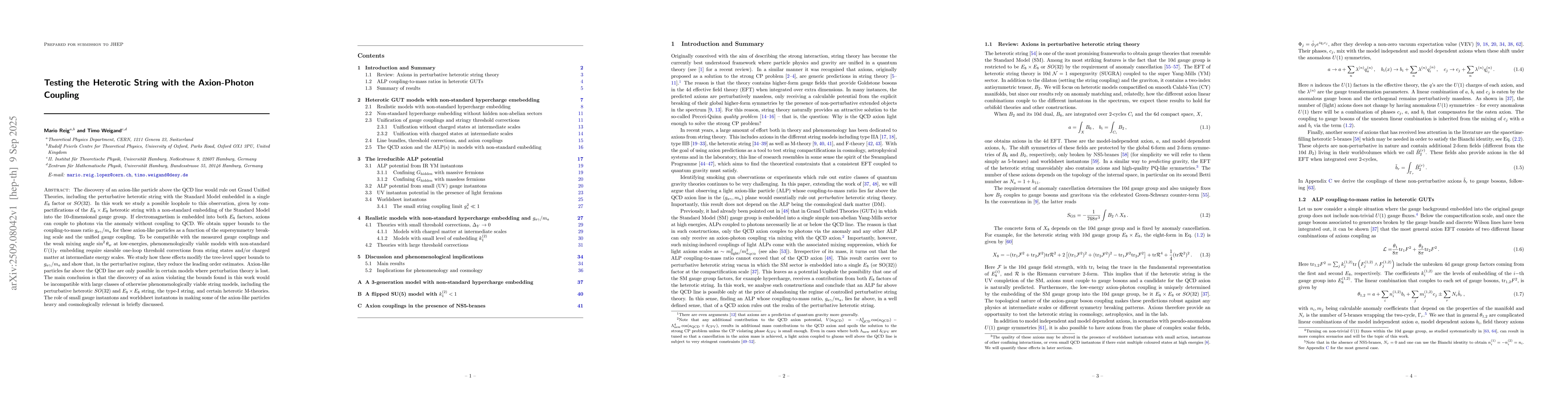 Thumbnail for Testing the Heterotic String with the Axion-Photon Coupling