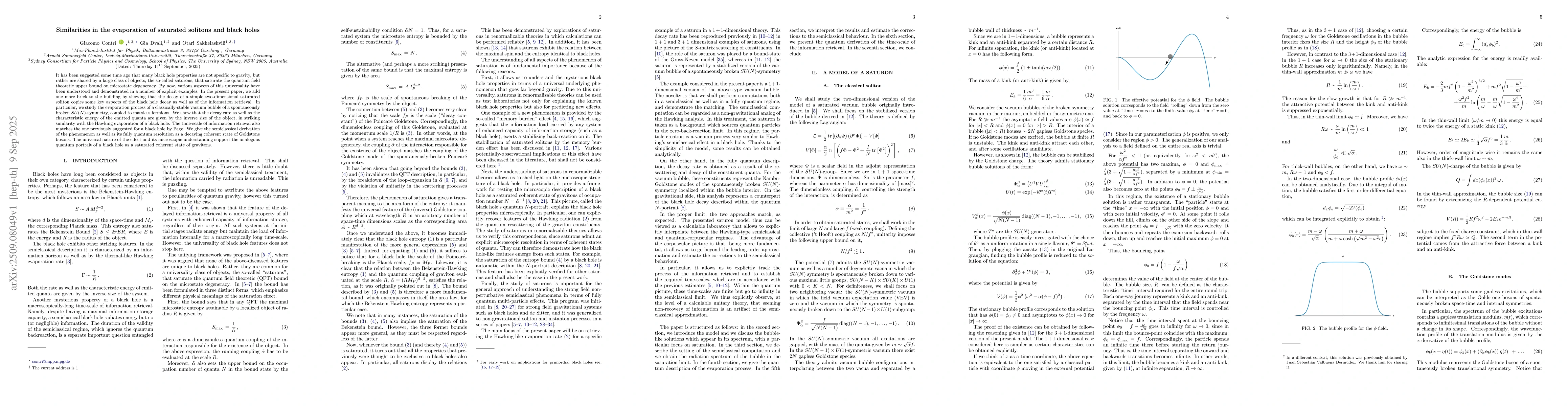 Thumbnail for Similarities in the evaporation of saturated solitons and black holes