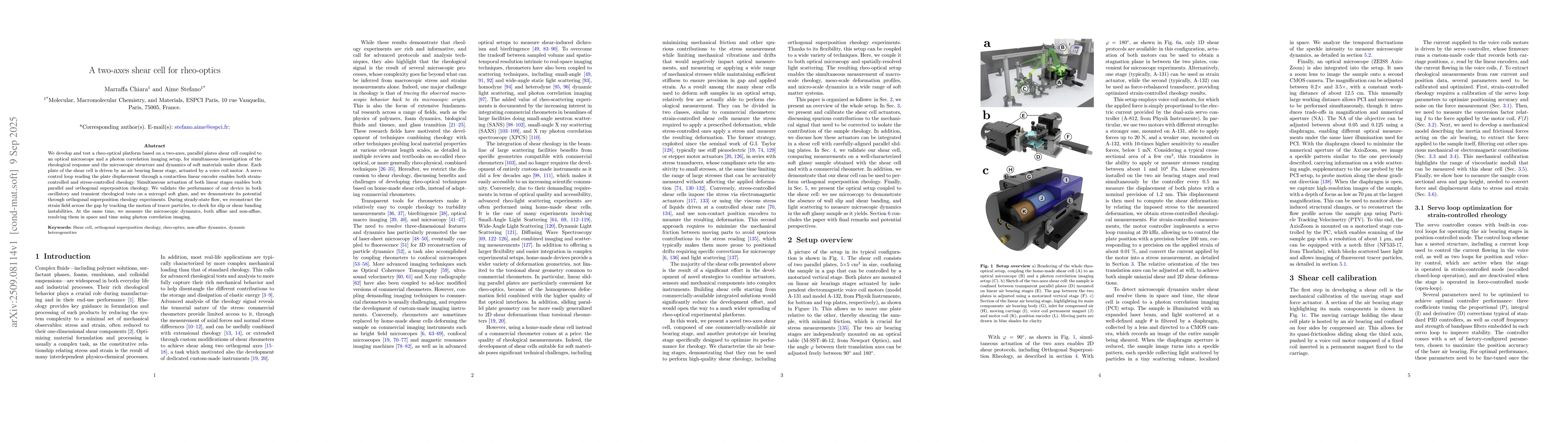 Thumbnail for A two-axes shear cell for rheo-optics
