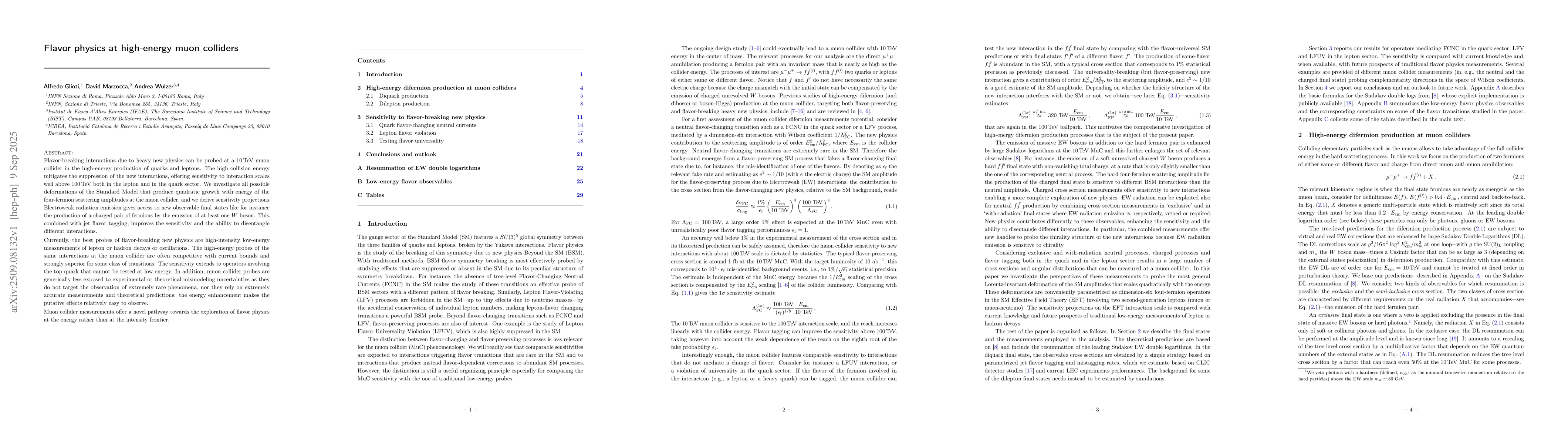 Thumbnail for Flavor physics at high-energy muon colliders
