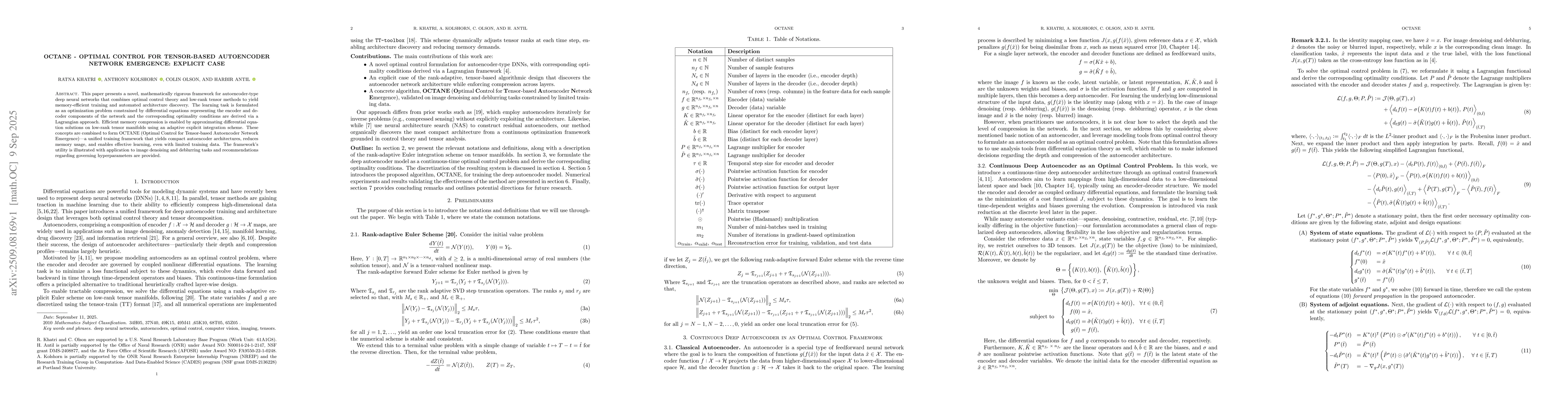 Thumbnail for OCTANE -- Optimal Control for Tensor-based Autoencoder Network
  Emergence: Explicit Case