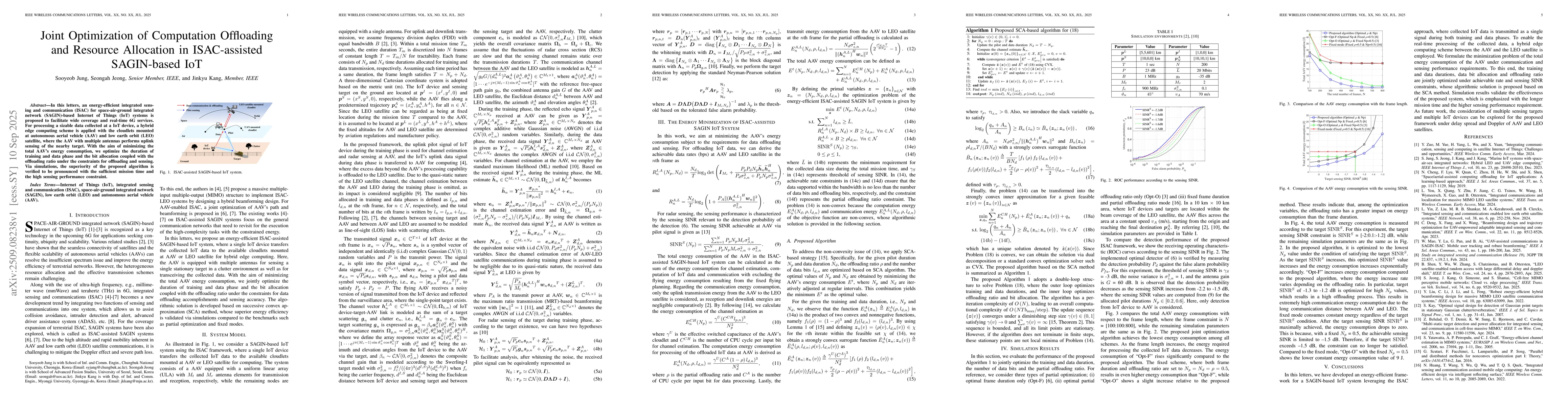 Thumbnail for Joint Optimization of Computation Offloading and Resource Allocation in
  ISAC-assisted SAGIN-based IoT