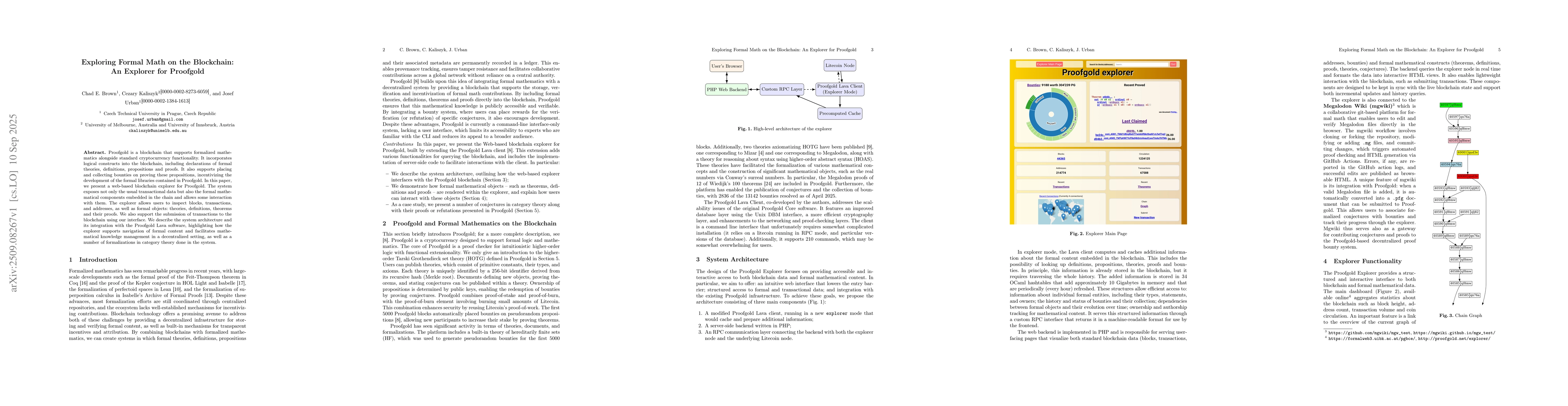 Thumbnail for Exploring Formal Math on the Blockchain: An Explorer for Proofgold