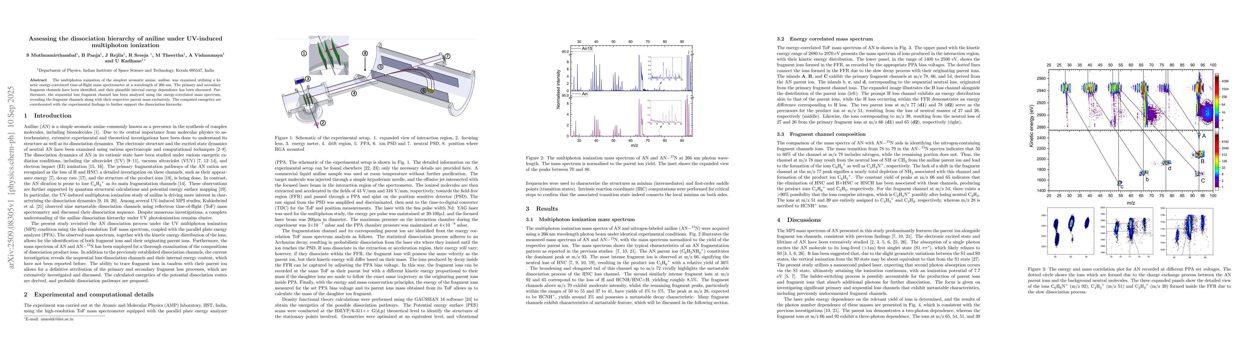 Thumbnail for Assessing the dissociation hierarchy of aniline under UV-induced
  multiphoton ionization
