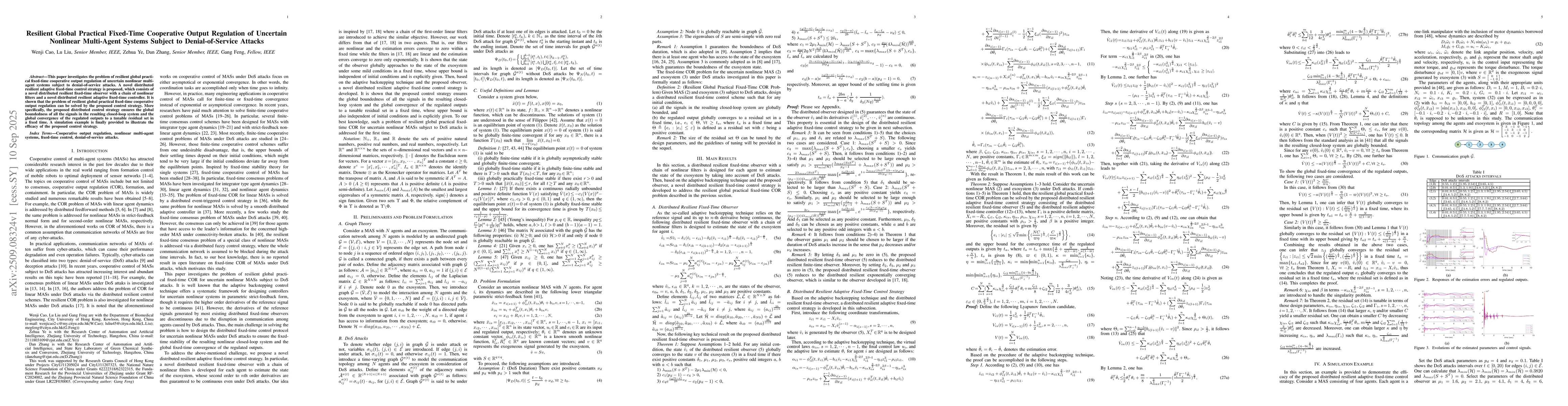 Thumbnail for Resilient Global Practical Fixed-Time Cooperative Output Regulation of
  Uncertain Nonlinear Multi-Agent Systems Subject to Denial-of-Service Attacks