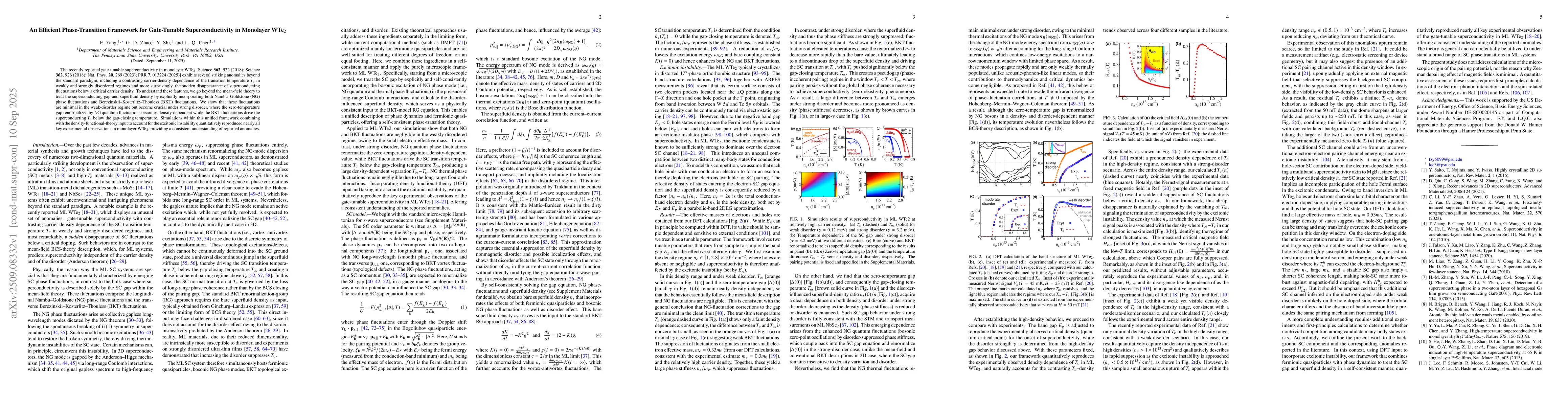 Thumbnail for An Efficient Phase-Transition Framework for Gate-Tunable
  Superconductivity in Monolayer WTe$_2$