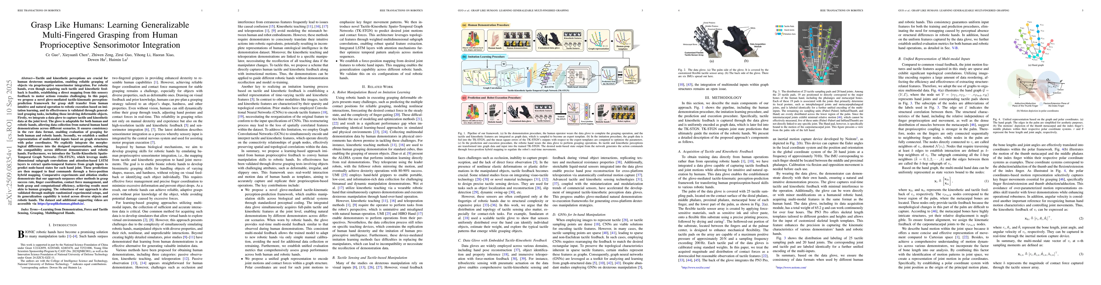 Thumbnail for Grasp Like Humans: Learning Generalizable Multi-Fingered Grasping from
  Human Proprioceptive Sensorimotor Integration
