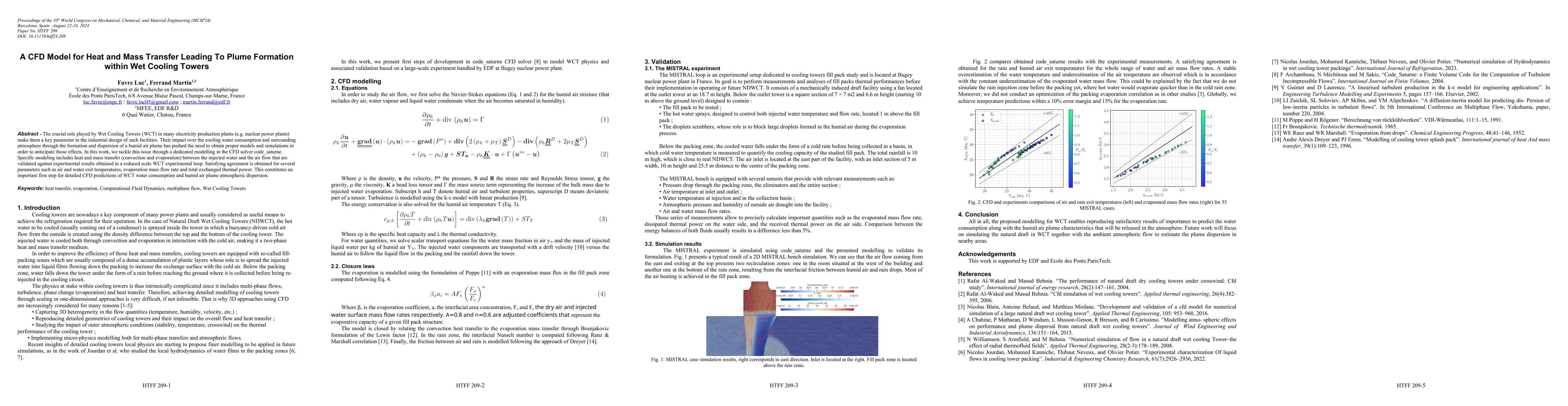 Thumbnail for A CFD model for heat and mass transfer leading to plume formation within
  Wet Cooling Towers