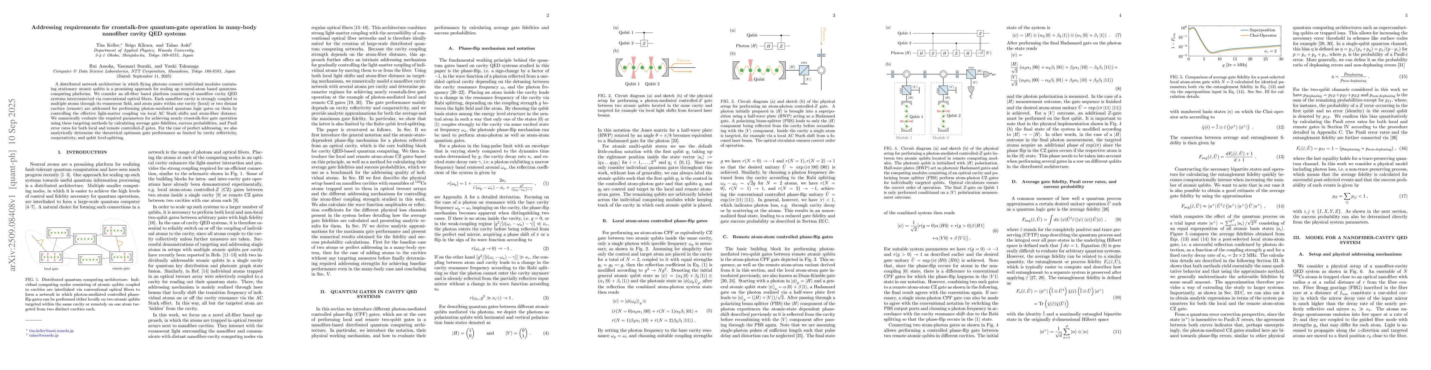 Thumbnail for Addressing requirements for crosstalk-free quantum-gate operation in
  many-body nanofiber cavity QED systems