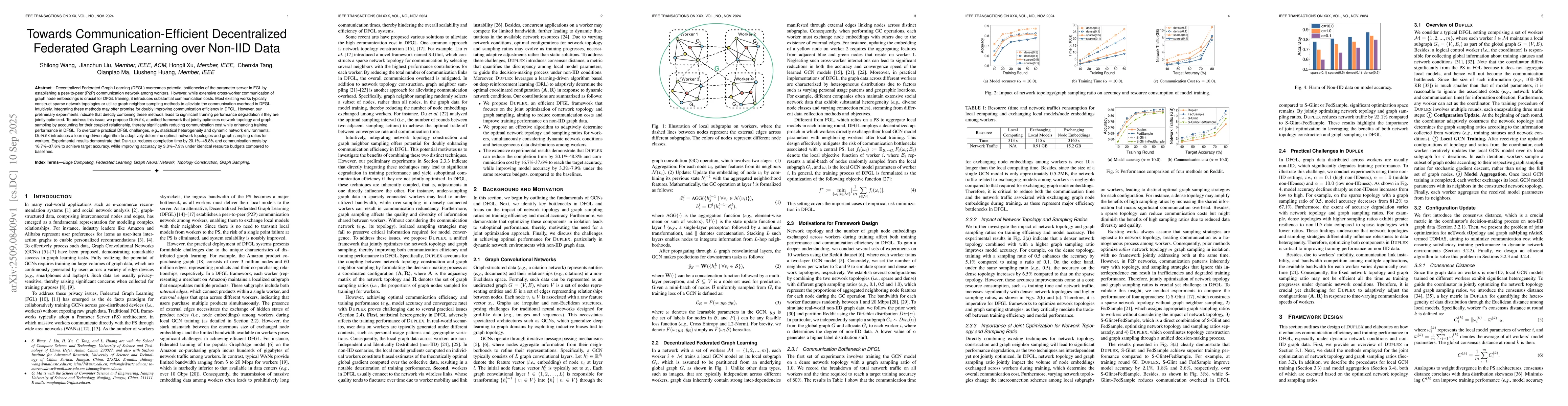 Thumbnail for Towards Communication-Efficient Decentralized Federated Graph Learning
  over Non-IID Data