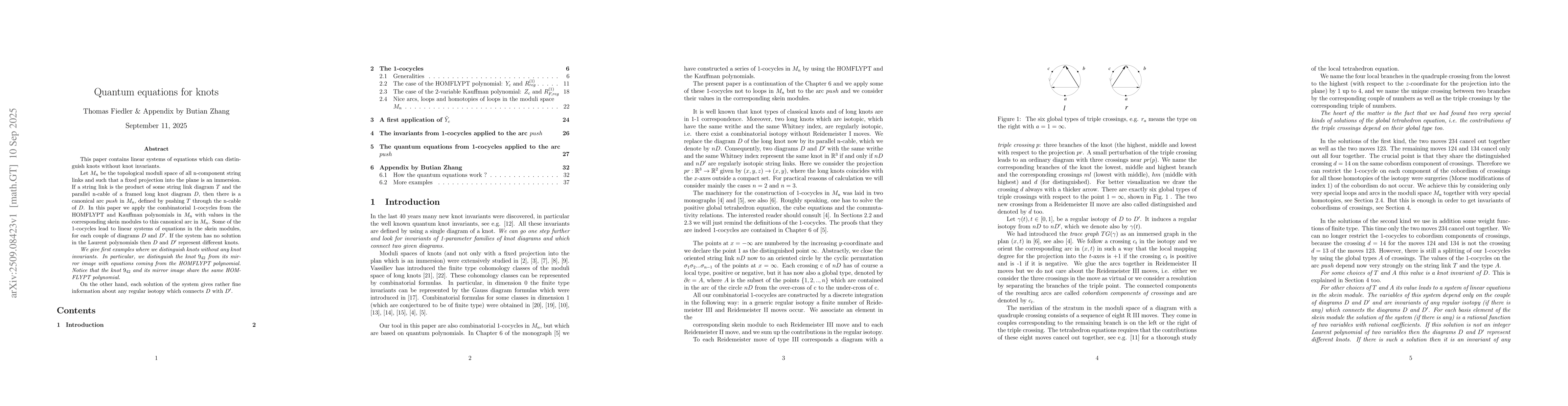 Thumbnail for Quantum equations for knots