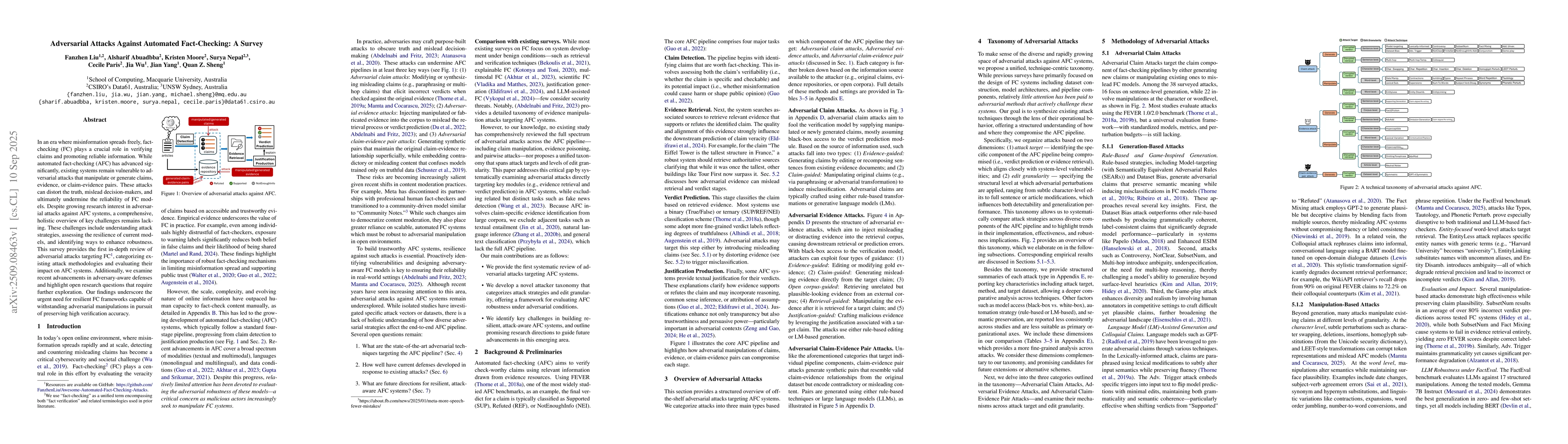 Thumbnail for Adversarial Attacks Against Automated Fact-Checking: A Survey