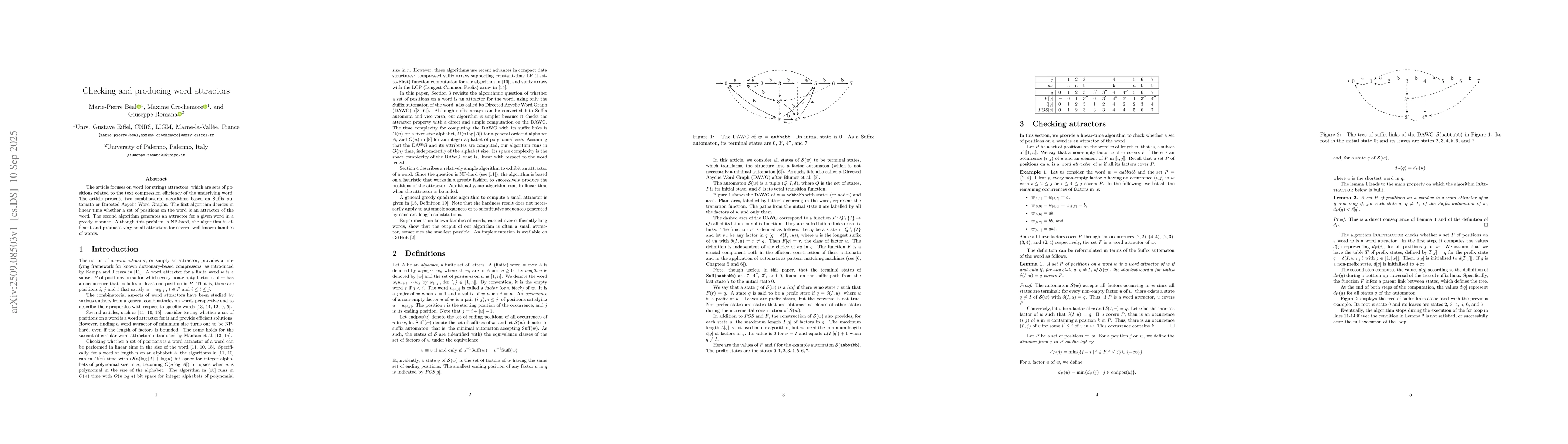 Thumbnail for Checking and producing word attractors