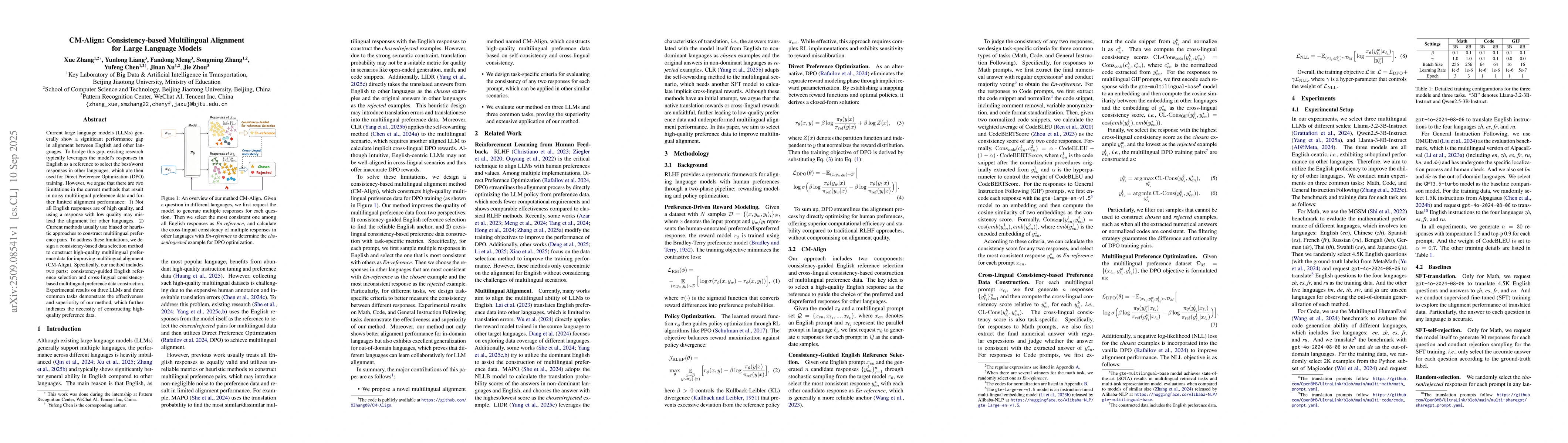 Thumbnail for CM-Align: Consistency-based Multilingual Alignment for Large Language
  Models