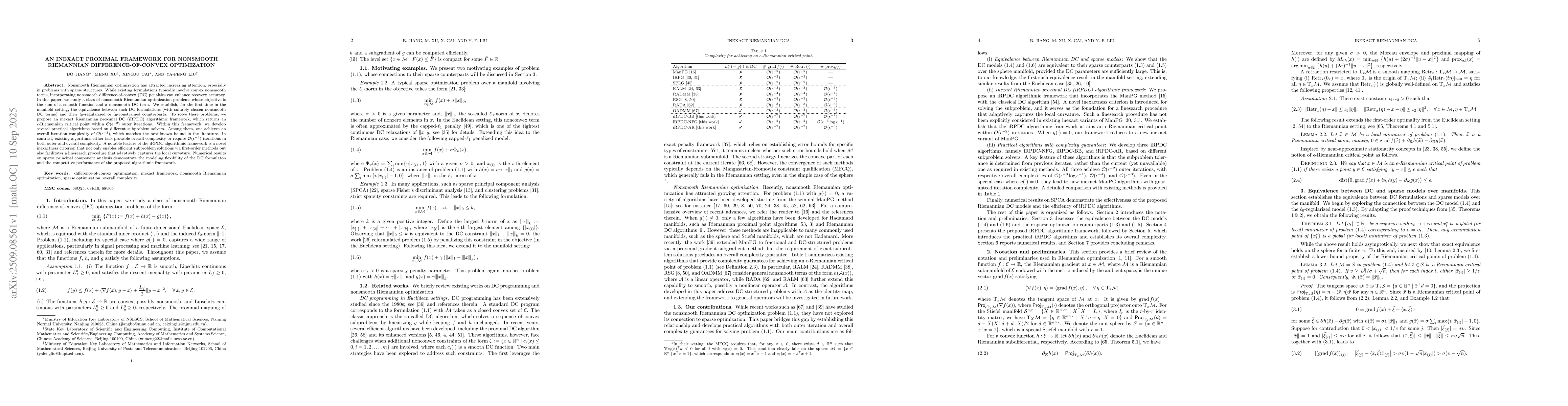 Thumbnail for An Inexact Proximal Framework for Nonsmooth Riemannian
  Difference-of-Convex Optimization