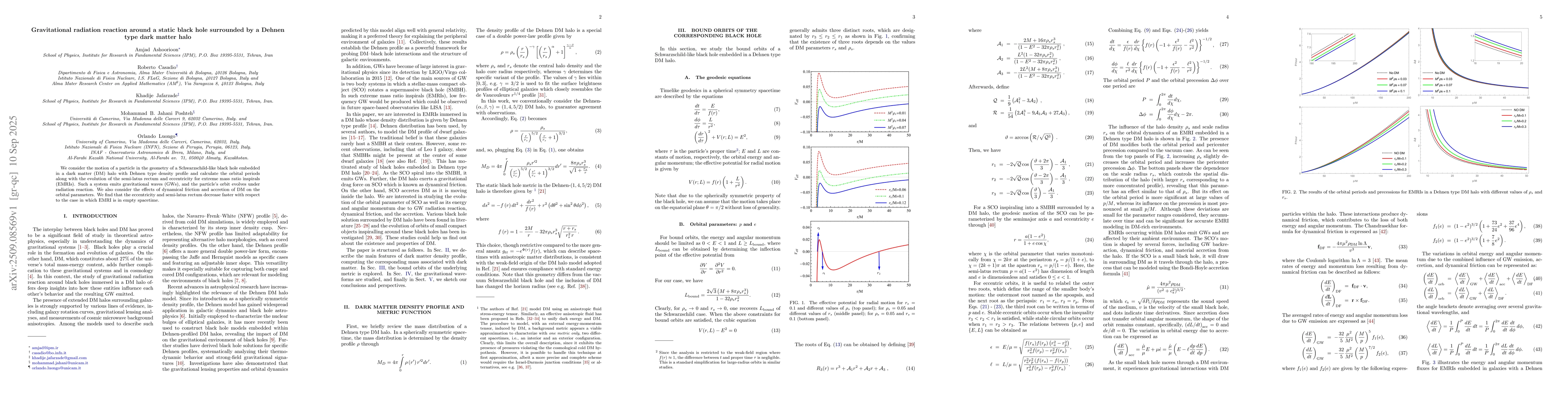 Thumbnail for Gravitational radiation reaction around a static black hole surrounded
  by a Dehnen type dark matter halo
