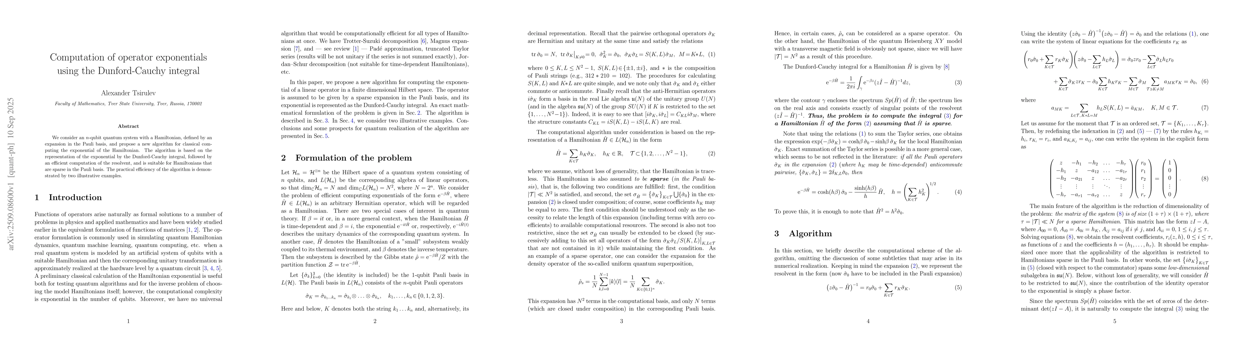 Thumbnail for Computation of operator exponentials using the Dunford-Cauchy integral