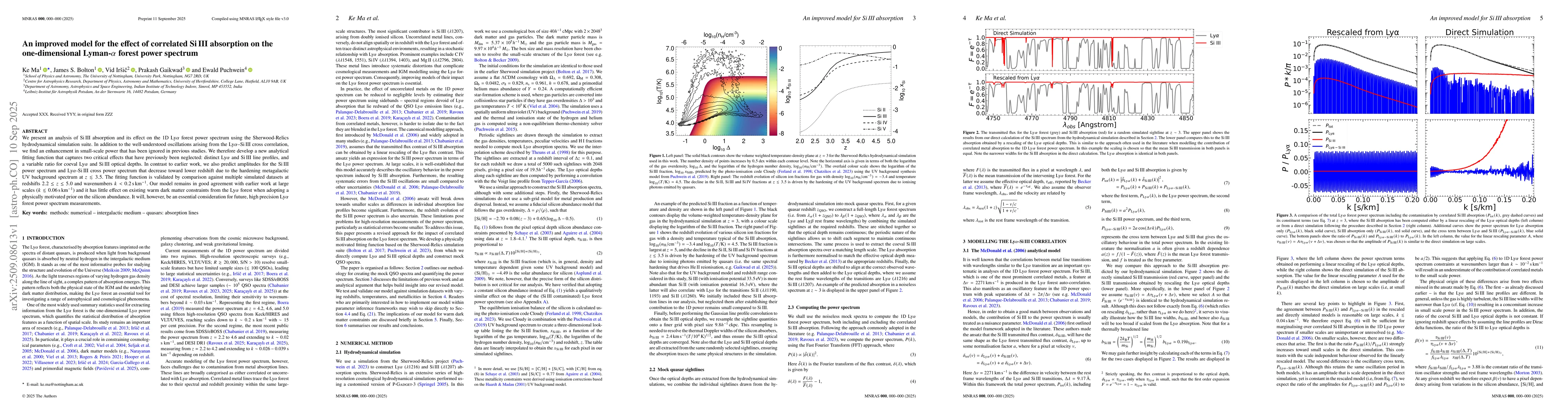 Thumbnail for An improved model for the effect of correlated Si-III absorption on the
  one-dimensional Lyman-$α$ forest power spectrum