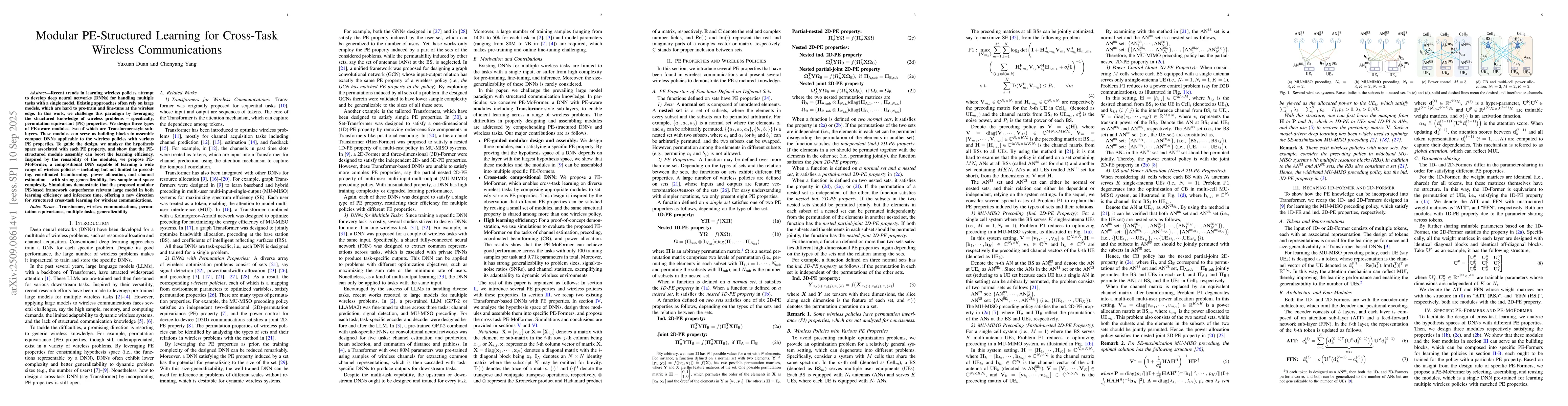 Thumbnail for Modular PE-Structured Learning for Cross-Task Wireless Communications
