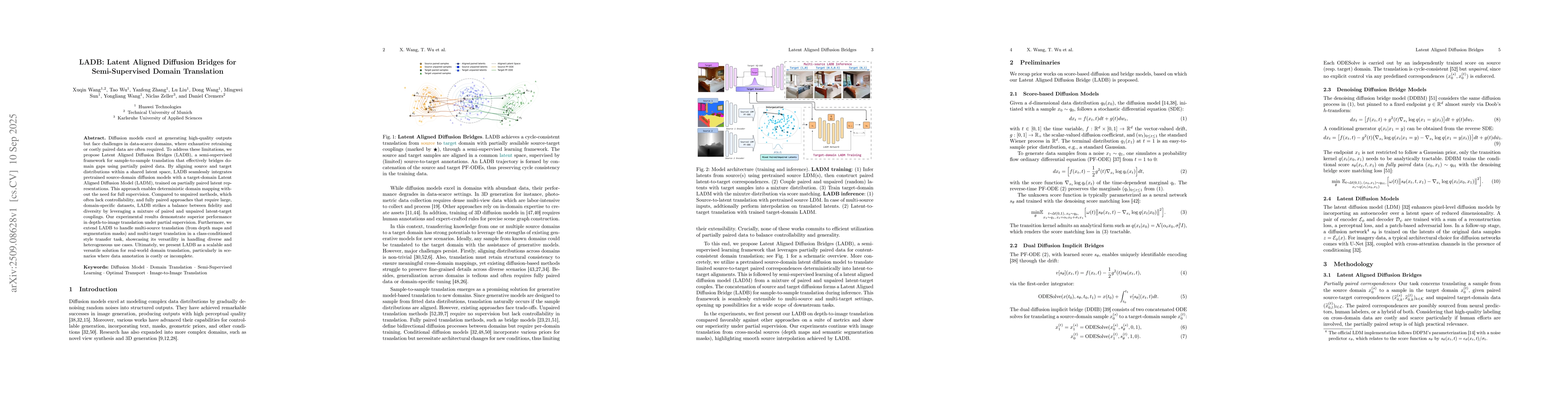 Thumbnail for LADB: Latent Aligned Diffusion Bridges for Semi-Supervised Domain
  Translation