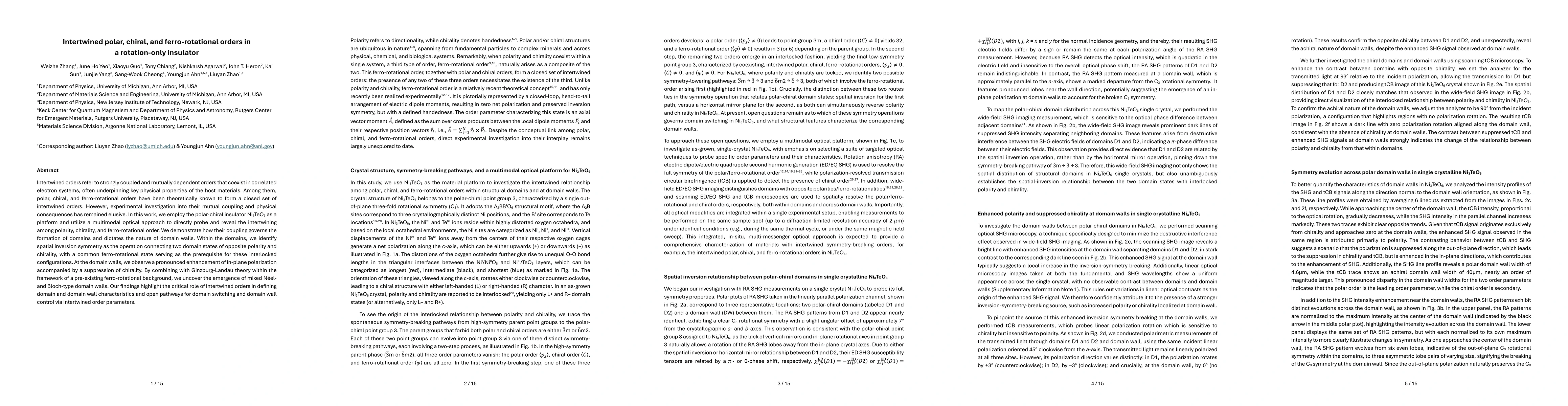 Thumbnail for Intertwined polar, chiral, and ferro-rotational orders in a
  rotation-only insulator