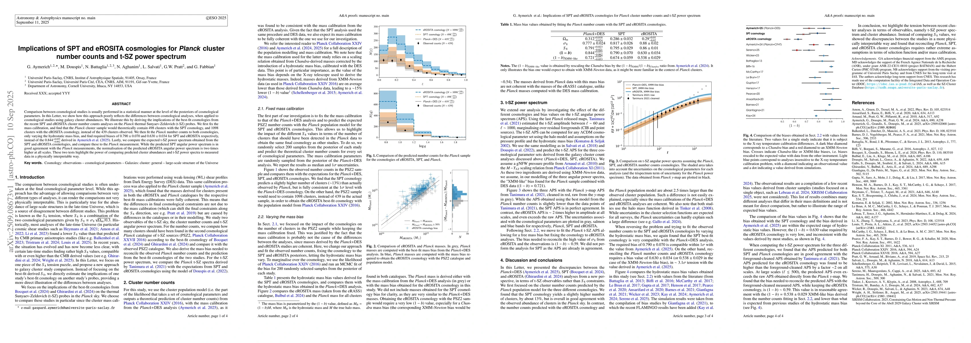 Thumbnail for Implications of SPT and eROSITA cosmologies for Planck cluster number
  counts and t-SZ power spectrum
