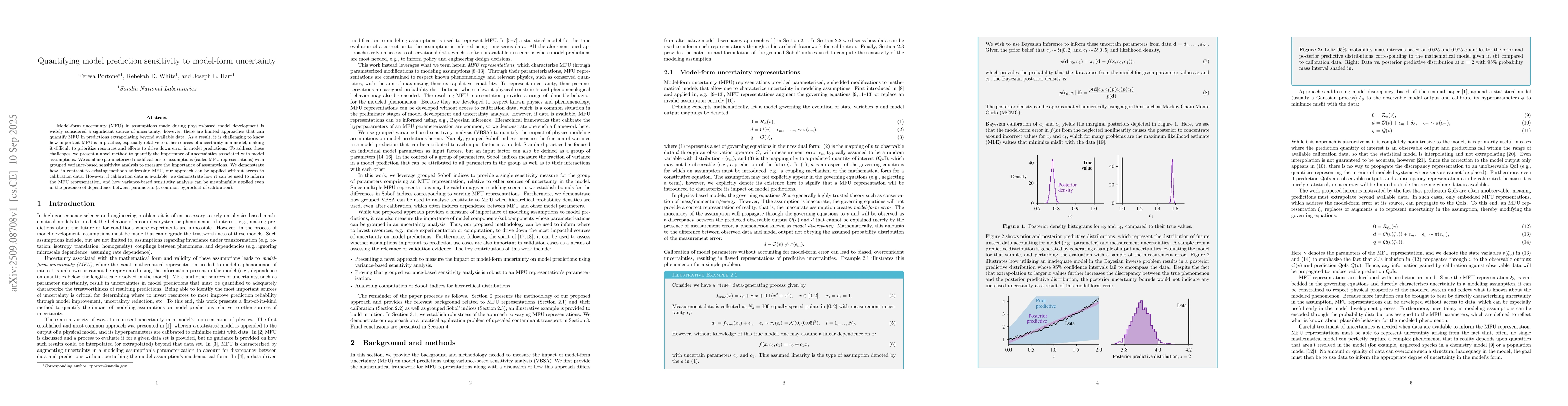 Thumbnail for Quantifying model prediction sensitivity to model-form uncertainty