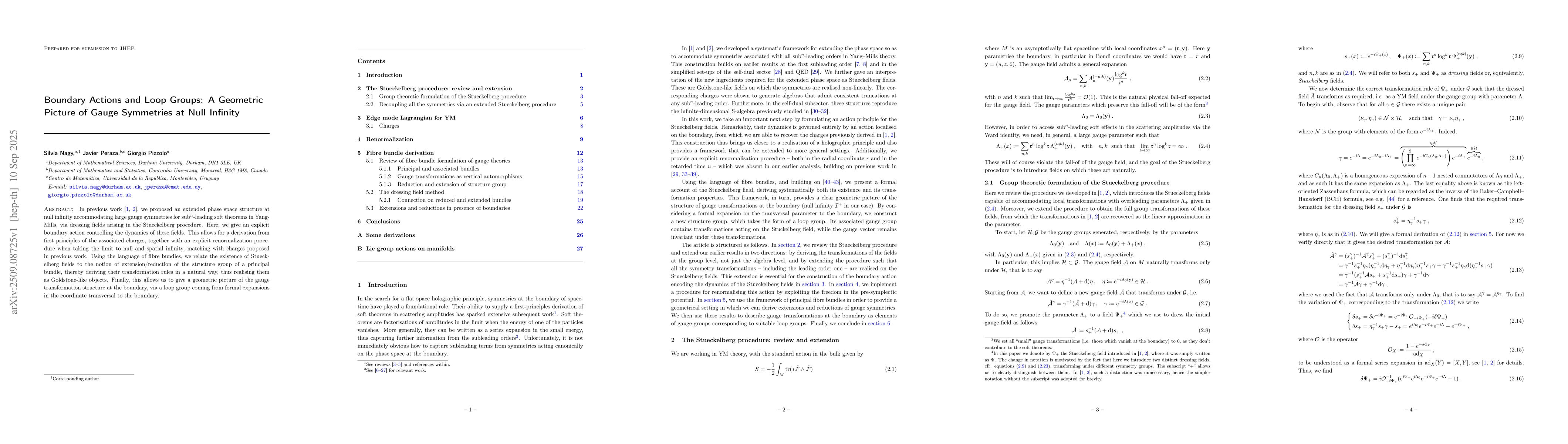 Thumbnail for Boundary Actions and Loop Groups: A Geometric Picture of Gauge
  Symmetries at Null Infinity