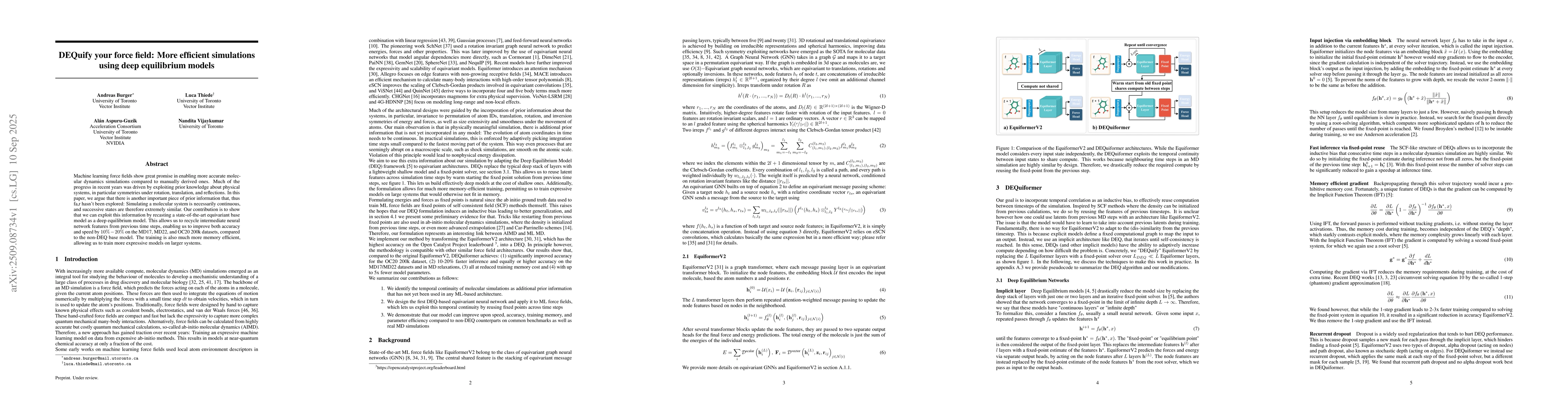 Thumbnail for DEQuify your force field: More efficient simulations using deep
  equilibrium models
