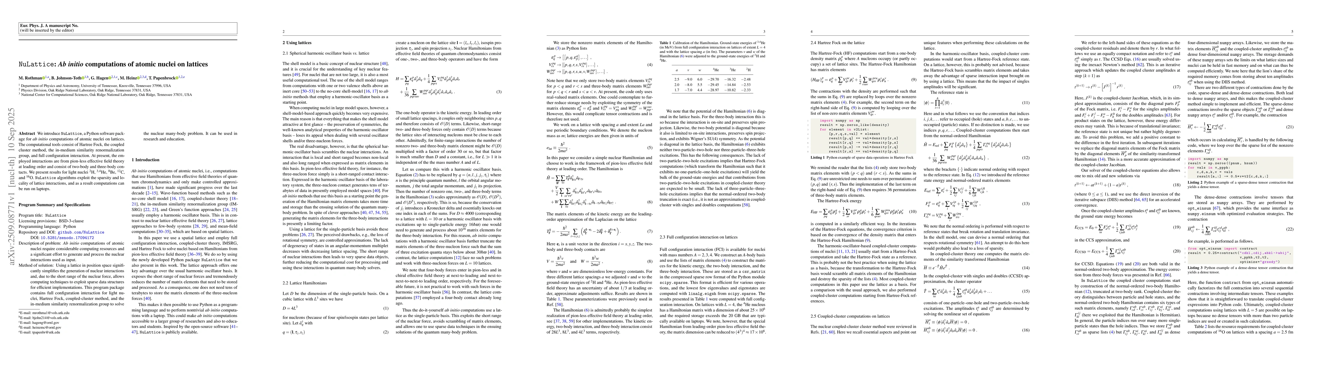 Thumbnail for NuLattice: Ab initio computations of atomic nuclei on lattices