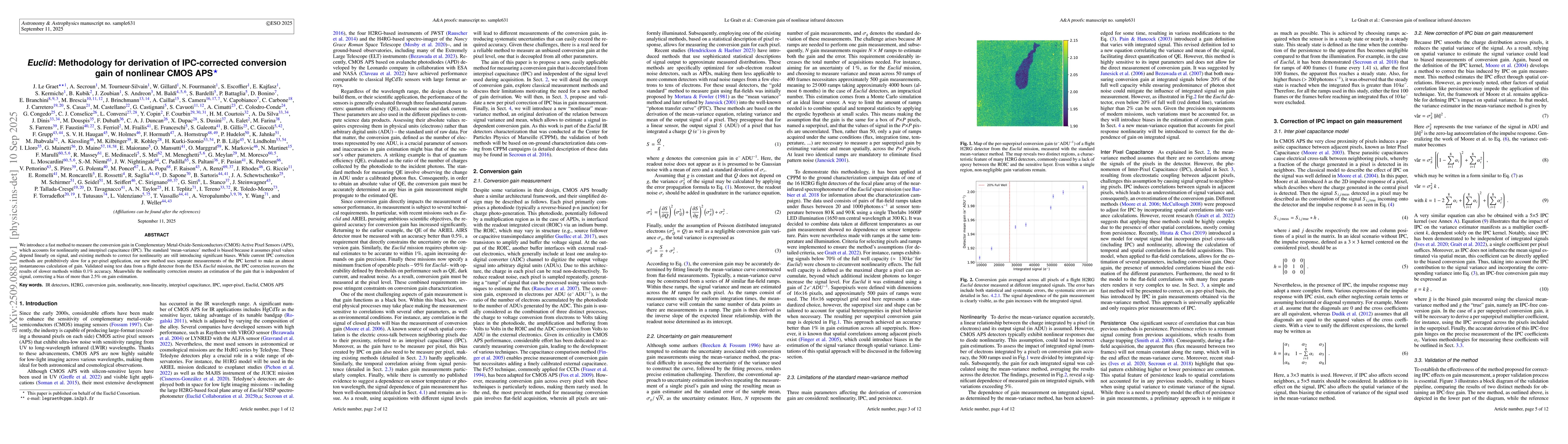 Thumbnail for Euclid: Methodology for derivation of IPC-corrected conversion gain of
  nonlinear CMOS APS
