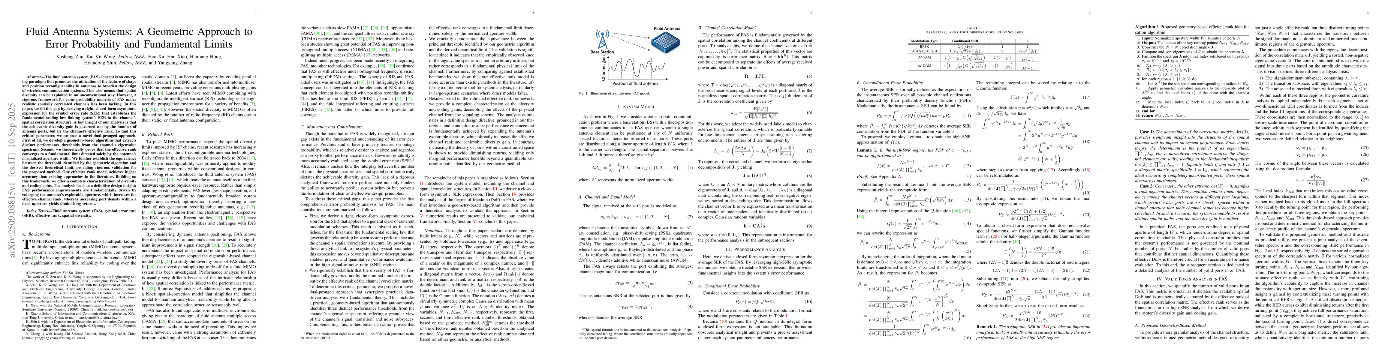 Thumbnail for Fluid Antenna Systems: A Geometric Approach to Error Probability and
  Fundamental Limits