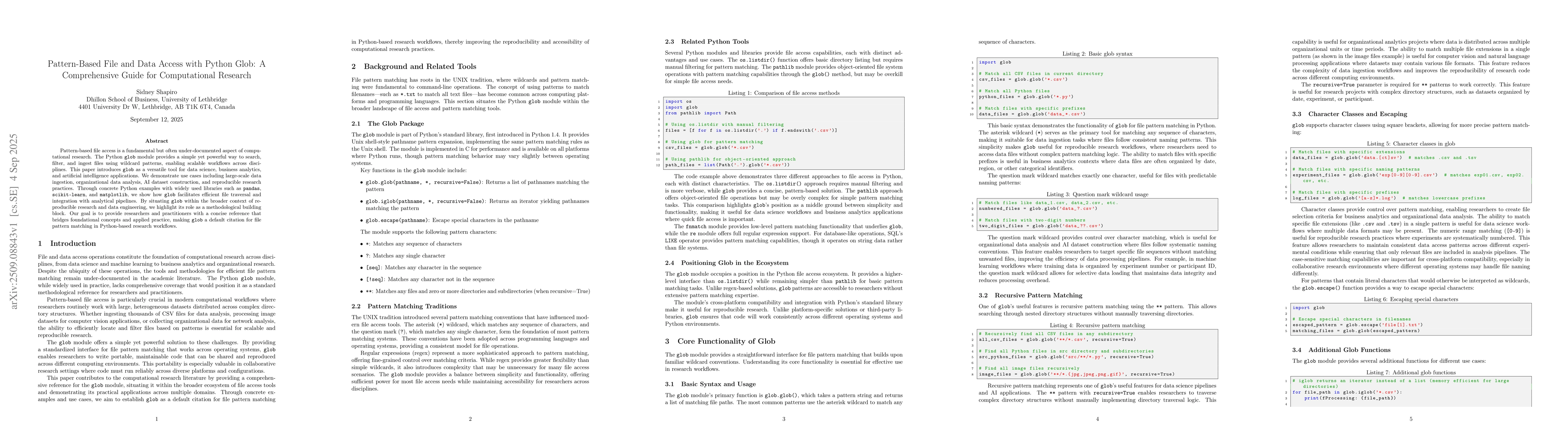 Thumbnail for Pattern-Based File and Data Access with Python Glob: A Comprehensive
  Guide for Computational Research