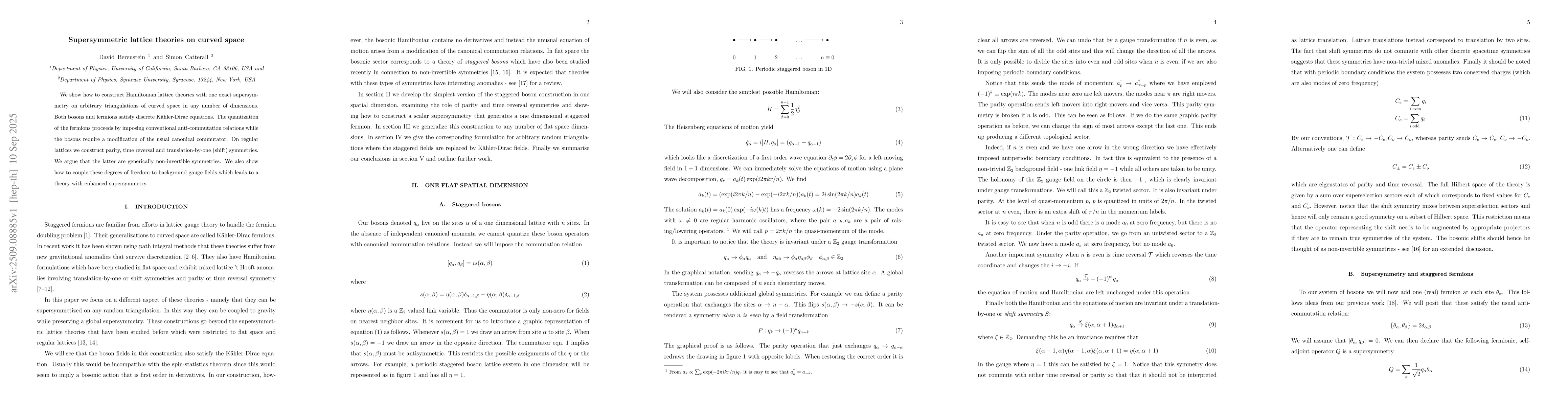 Thumbnail for Supersymmetric lattice theories on curved space