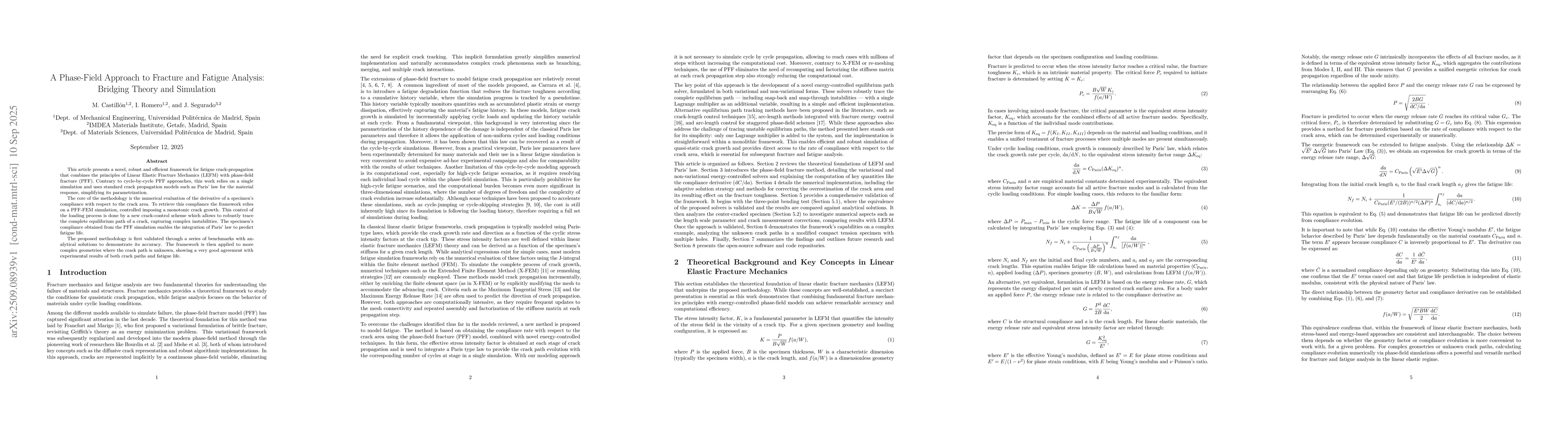 Thumbnail for A Phase-Field Approach to Fracture and Fatigue Analysis: Bridging Theory
  and Simulation