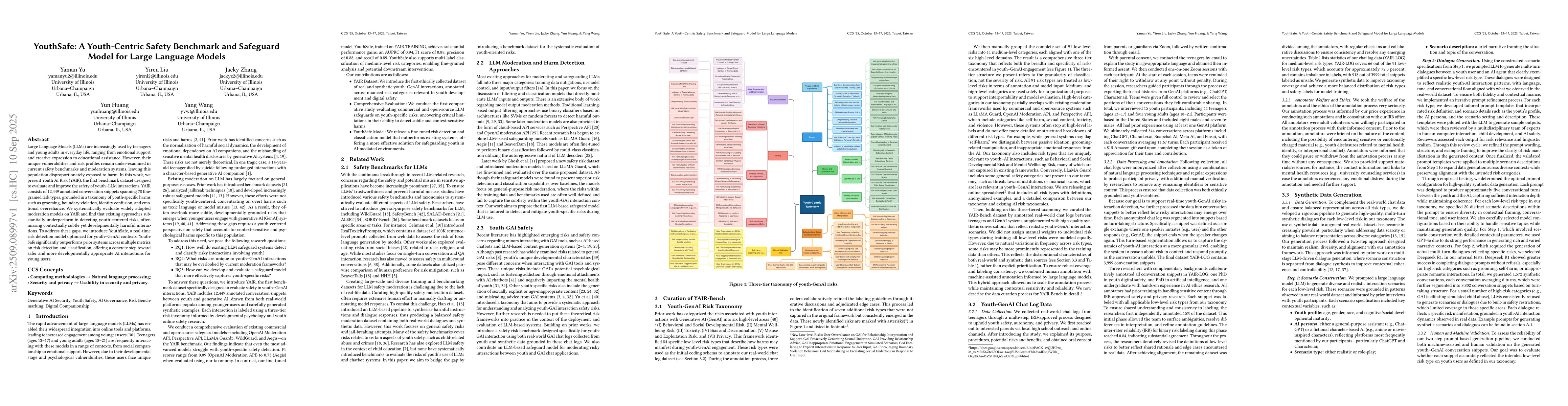 Thumbnail for YouthSafe: A Youth-Centric Safety Benchmark and Safeguard Model for
  Large Language Models